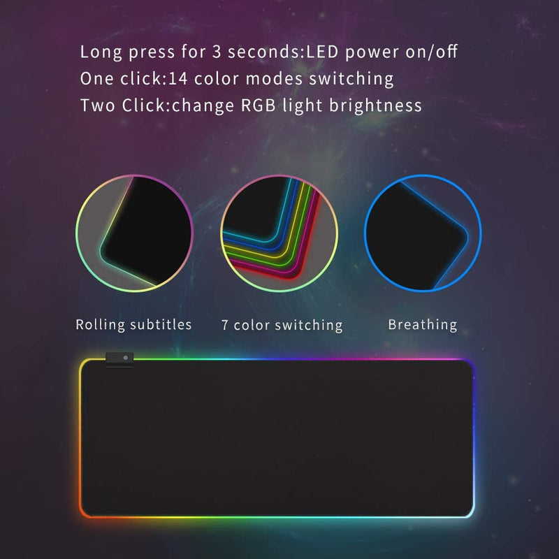Mouse Pad Gamer com RGB impermeável - Borda Led 7 núcleos